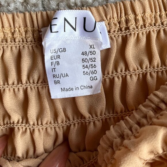Women's Venus Ruched Blouse w/ Balloon Sleeve Beige in Size XL - Picture 2 of 3